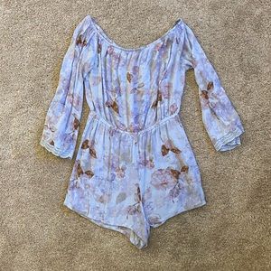 Off The Shoulder floral printed romper